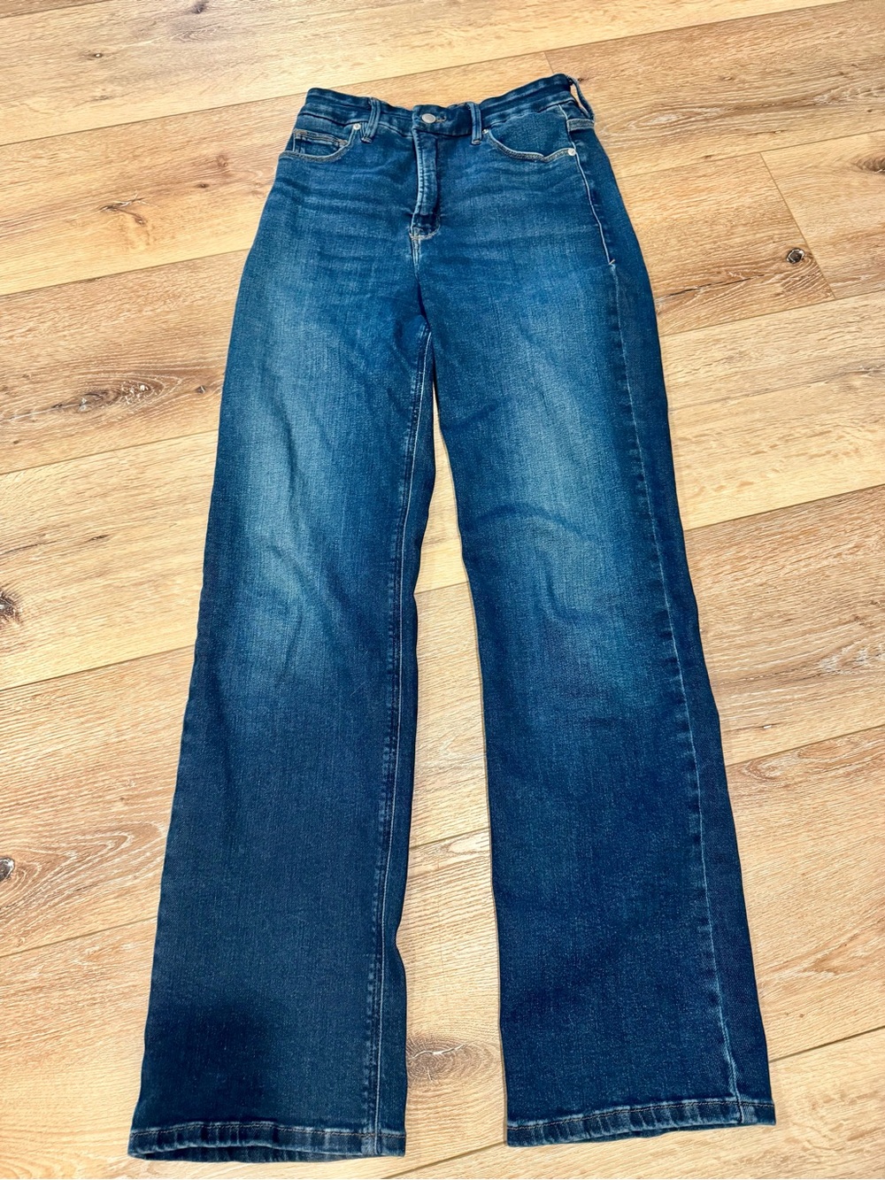 Good American Good True Straight Leg sz6 dark blue
